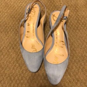 Same Edelman light blue mules
